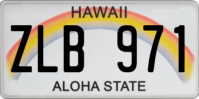 HI license plate ZLB971