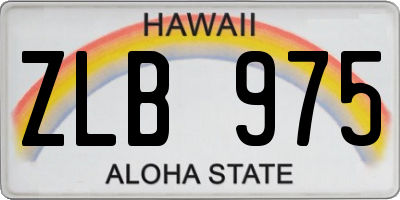 HI license plate ZLB975