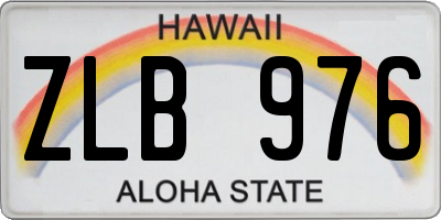 HI license plate ZLB976