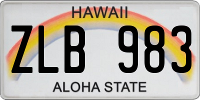HI license plate ZLB983
