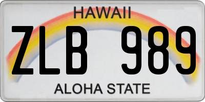 HI license plate ZLB989