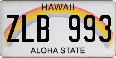 HI license plate ZLB993
