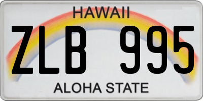 HI license plate ZLB995