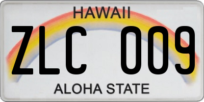 HI license plate ZLC009