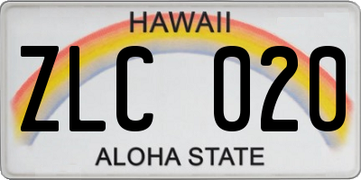 HI license plate ZLC020