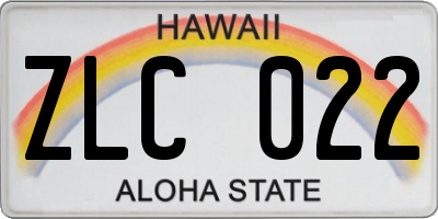 HI license plate ZLC022