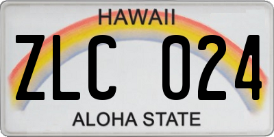 HI license plate ZLC024