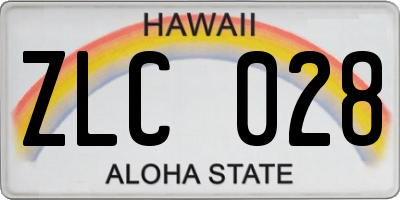 HI license plate ZLC028