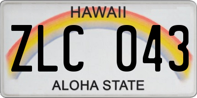 HI license plate ZLC043