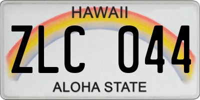 HI license plate ZLC044