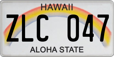 HI license plate ZLC047