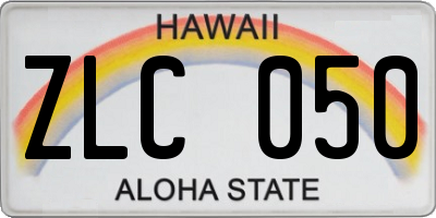 HI license plate ZLC050