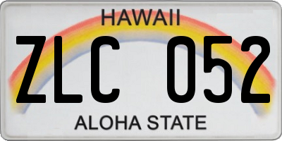 HI license plate ZLC052