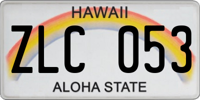HI license plate ZLC053
