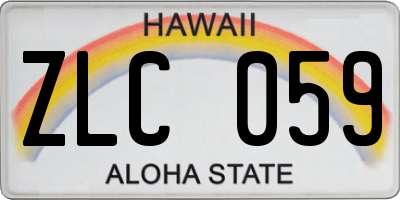 HI license plate ZLC059