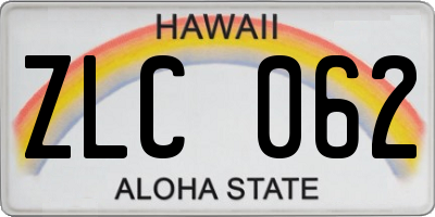 HI license plate ZLC062