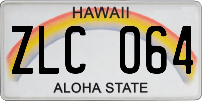HI license plate ZLC064
