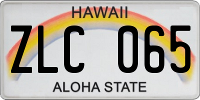 HI license plate ZLC065