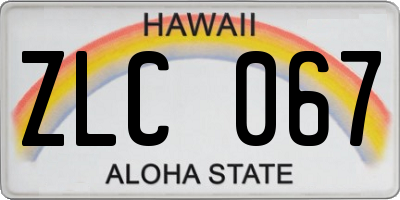 HI license plate ZLC067