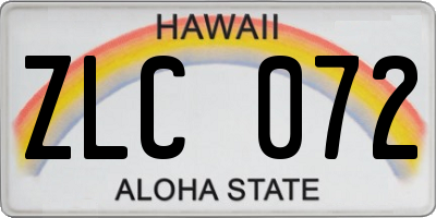 HI license plate ZLC072