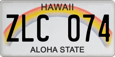 HI license plate ZLC074