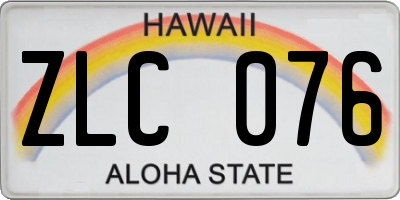 HI license plate ZLC076