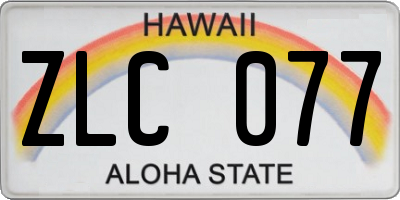 HI license plate ZLC077