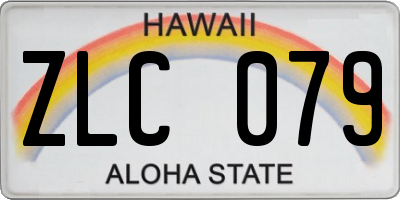 HI license plate ZLC079