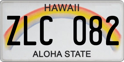 HI license plate ZLC082