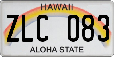 HI license plate ZLC083