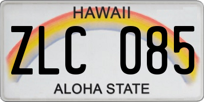 HI license plate ZLC085