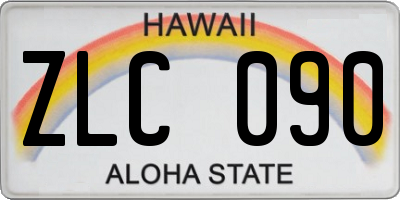 HI license plate ZLC090