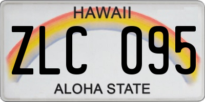 HI license plate ZLC095