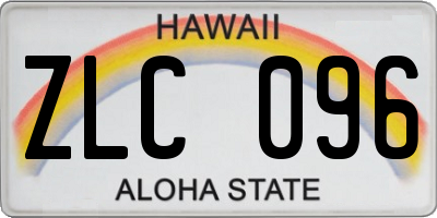 HI license plate ZLC096