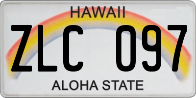 HI license plate ZLC097