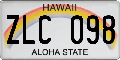 HI license plate ZLC098