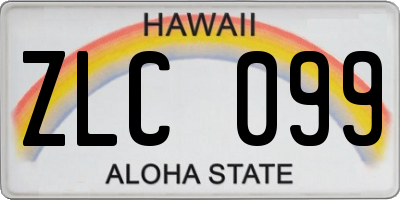 HI license plate ZLC099