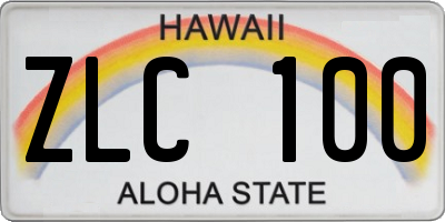 HI license plate ZLC100