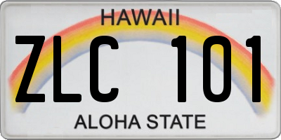 HI license plate ZLC101