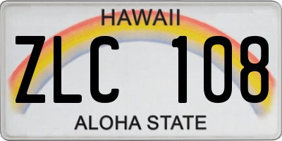 HI license plate ZLC108