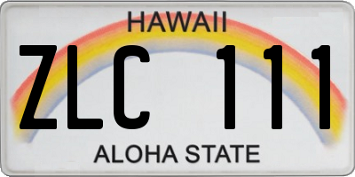 HI license plate ZLC111