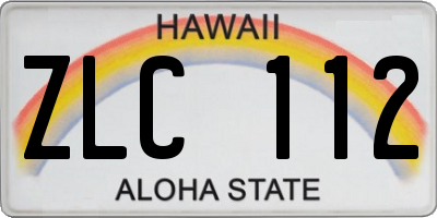 HI license plate ZLC112