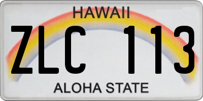 HI license plate ZLC113