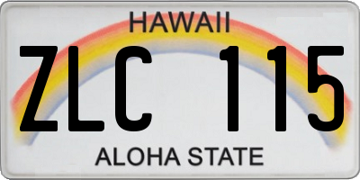 HI license plate ZLC115