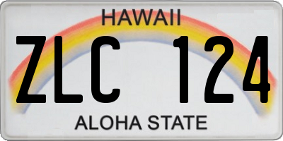 HI license plate ZLC124