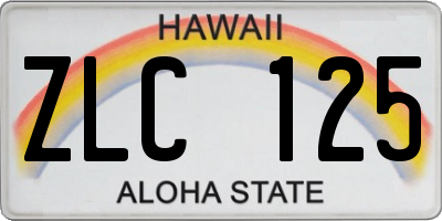 HI license plate ZLC125