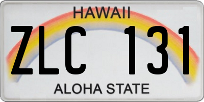 HI license plate ZLC131
