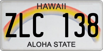 HI license plate ZLC138