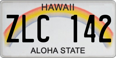 HI license plate ZLC142
