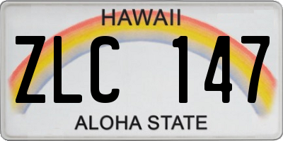 HI license plate ZLC147